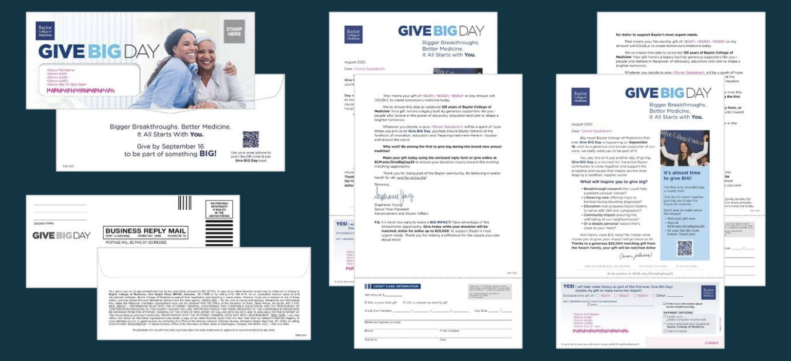 campaign creative from Baylor College of Medicine's Give Big Day campaign